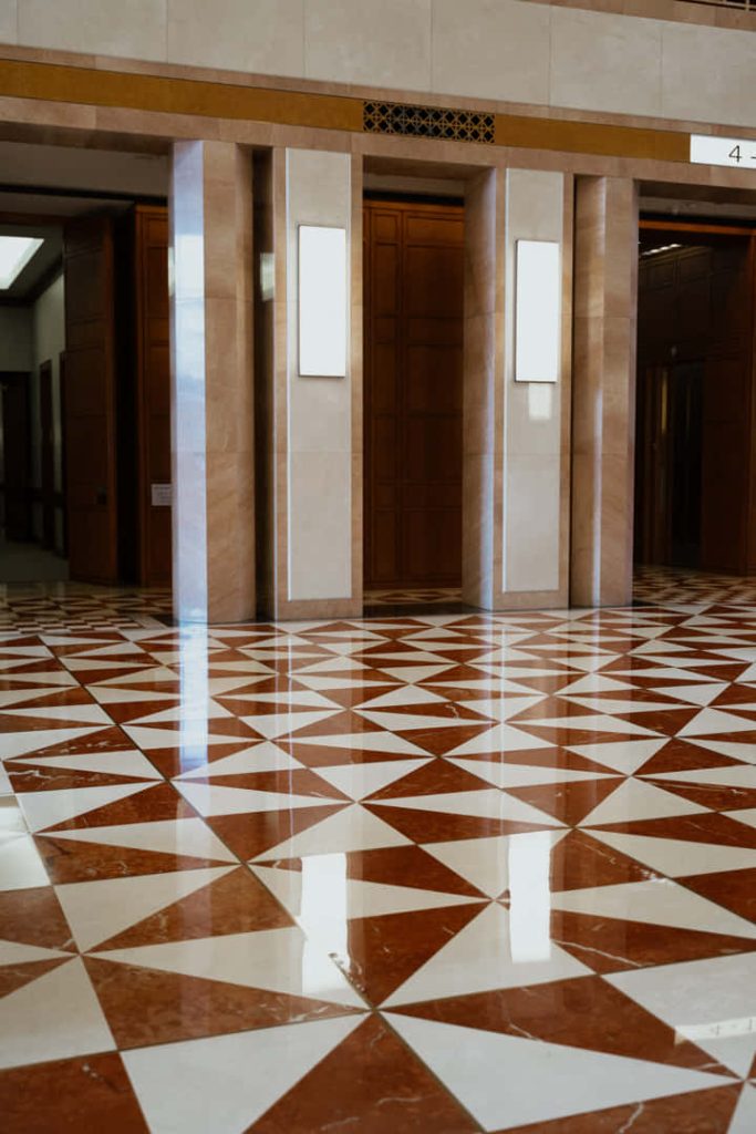 floor irregular shaped tiling